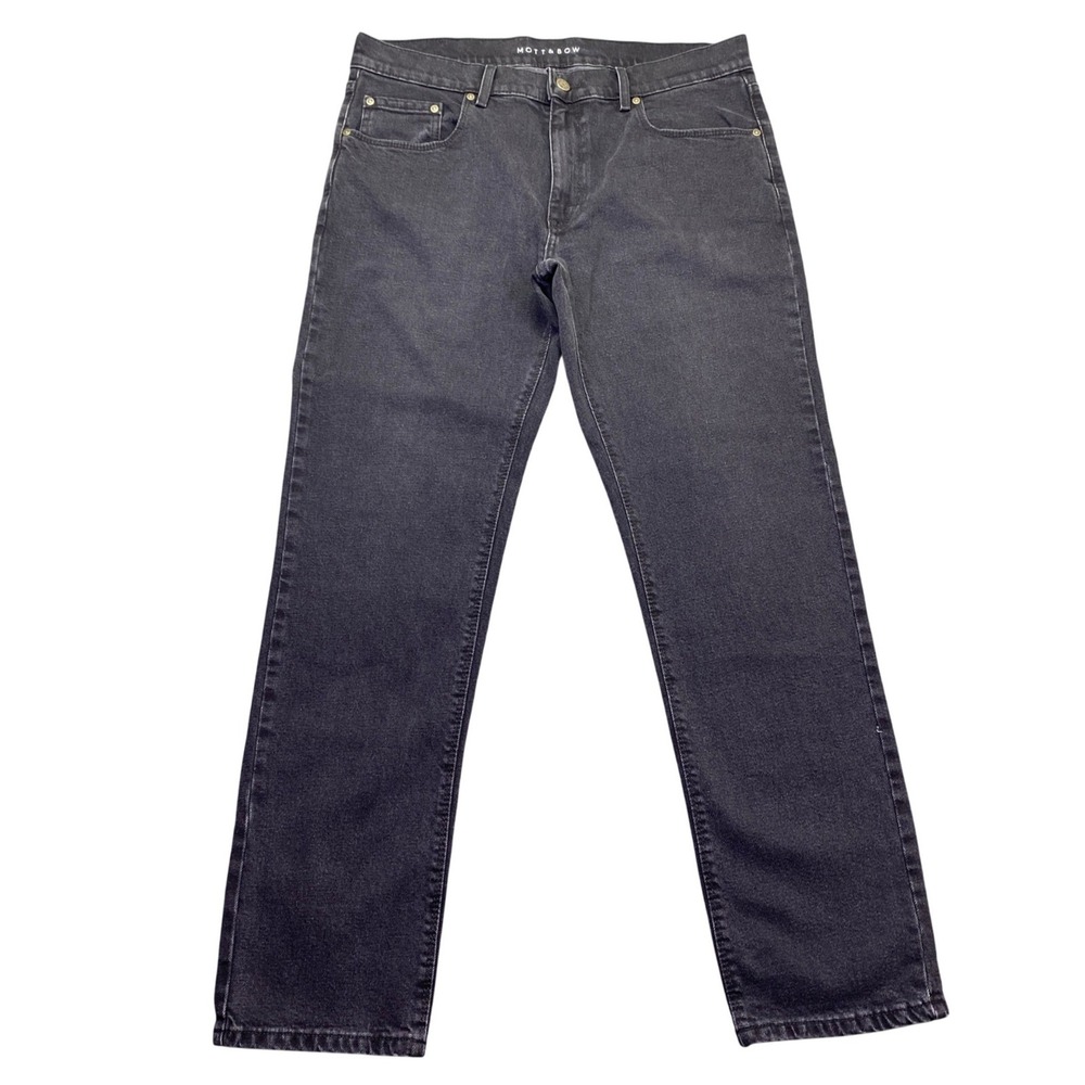 Mott & Bow Slim Fit Jeans Mens Sz 35 Black Denim SLIM_ALLE_12M0 OP-00039293